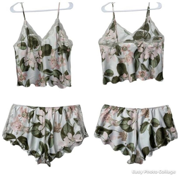 Victorias Secret Other - Victorias Secret Here Comes the Bride 2PC Cami Set Womens Large Floral READ